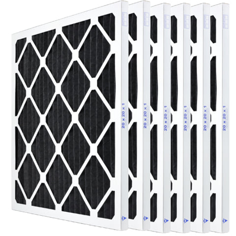 Aerostar 20x20x1 Odor Eliminator Furnace Air Filters with Activated Carbon - Case of 6