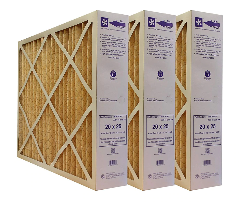 ElectroAir MFH‐2025‐4 MERV 11 Rated. Case of 3 FurnaceFilters.Ca